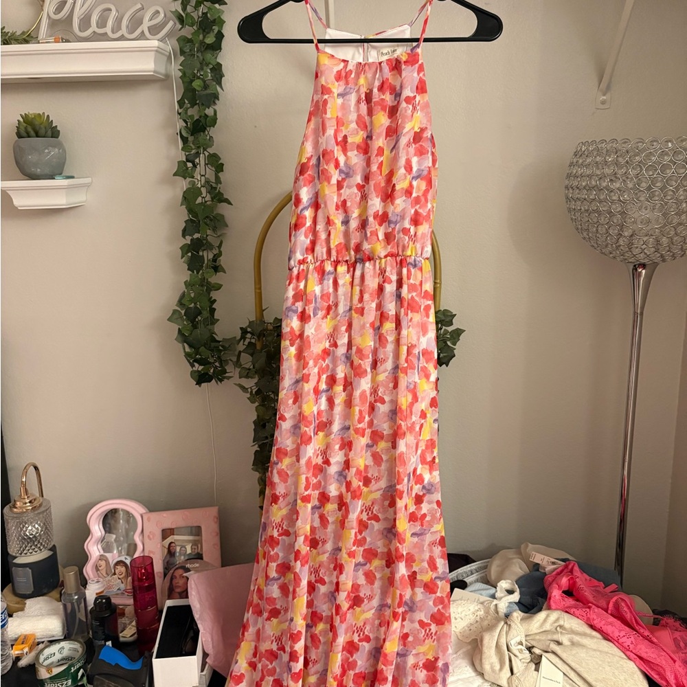 Floral Halter Maxi Dress